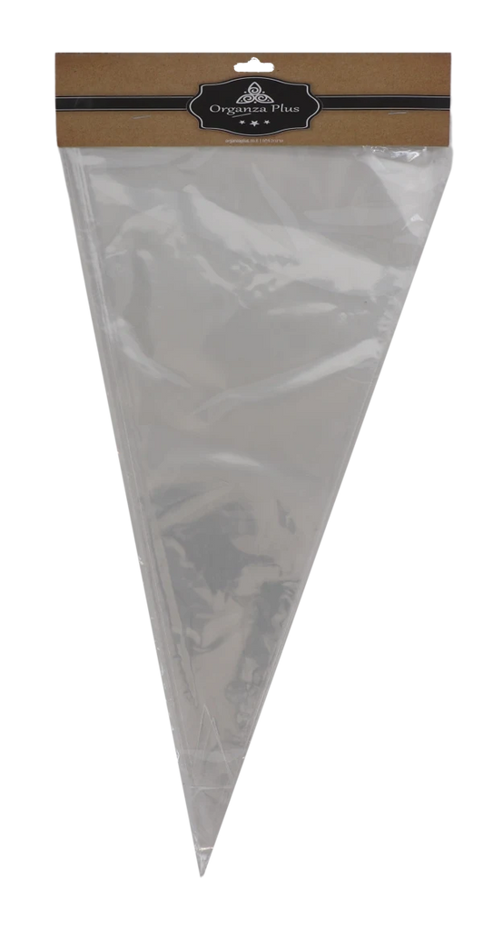Clear Triangle Cellophane Bags - 10"X18" 25pc - The Cuisinet