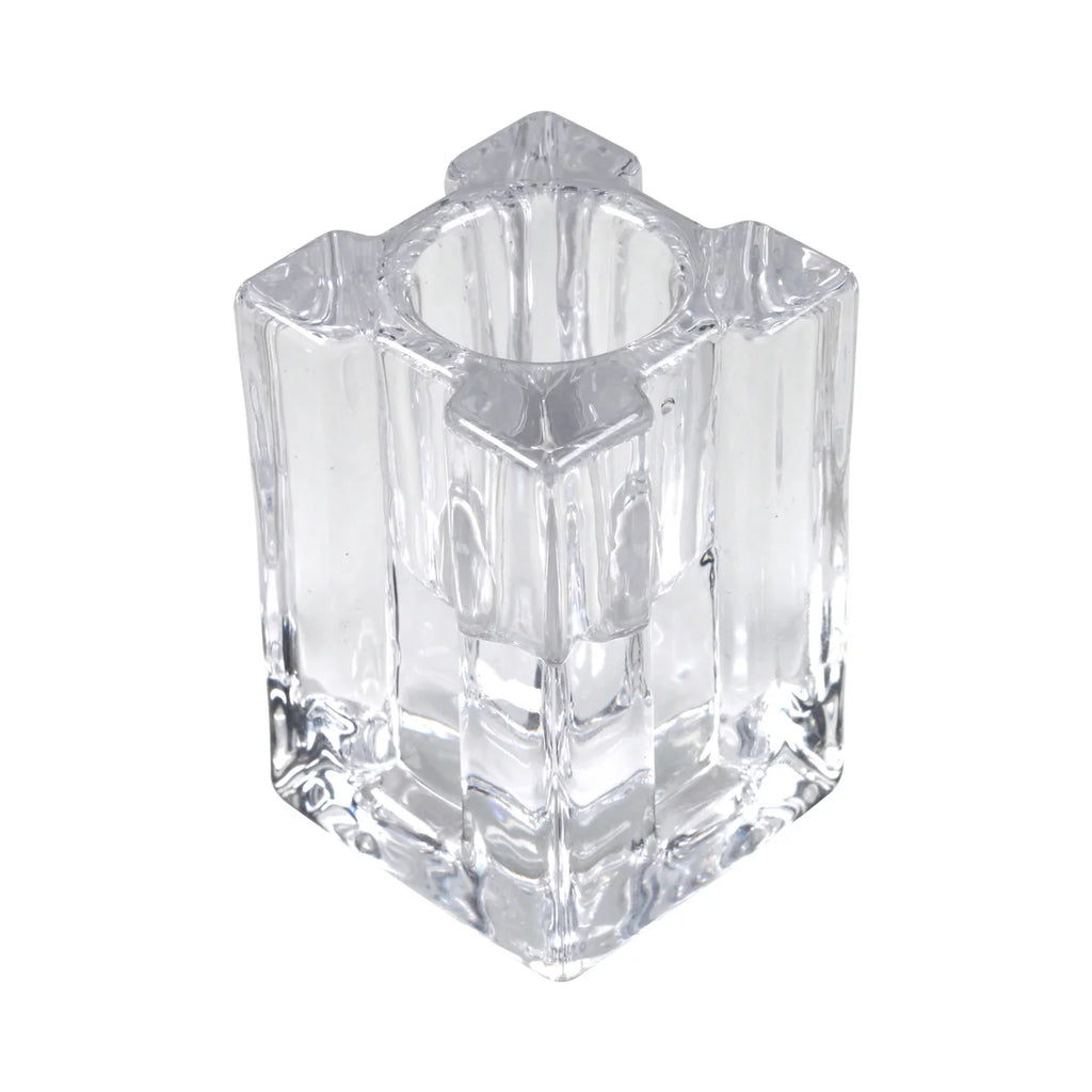 Geometric Candle Holder - large - clear - The Cuisinet