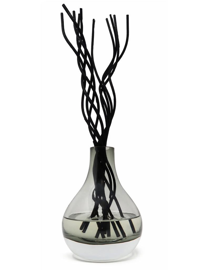 Vivience Grey Tinted Diffuser With Black Curved Reeds, "Zen Tea" Scent - The Cuisinet