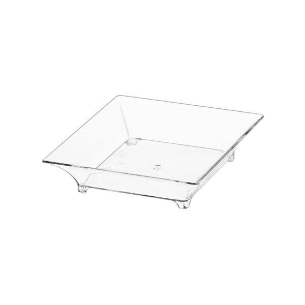 MiniWare Clear Square Plates with Legs 2.4″ x 2.4″ 12pc - The Cuisinet
