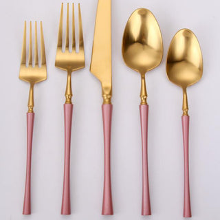 Vikko Dine Pink/Gold Irene Flatware Set 20pc - The Cuisinet