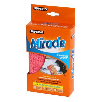 Superio Brand Ultra Microfiber Miracle Scrubbing Sponge Color: Red - The Cuisinet
