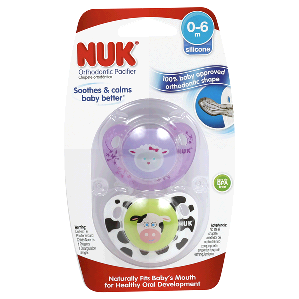 NUK® Orthodontic Silicone Pacifier Farm Animals 0-6 Months 2 pc - The Cuisinet