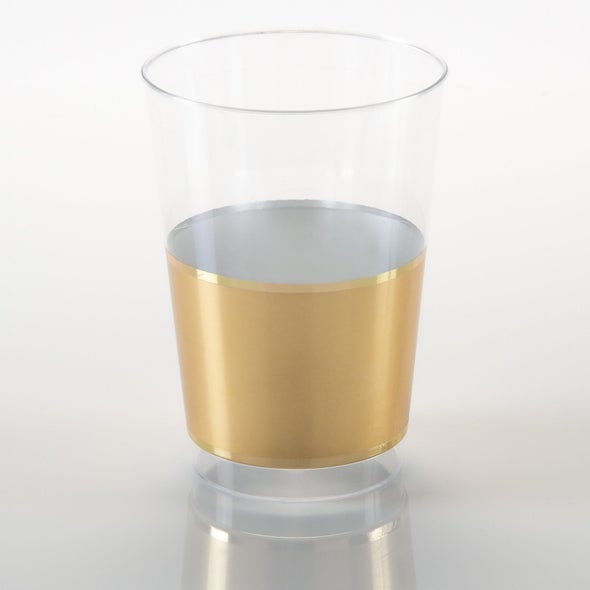 Luxe Party Clear/Gold Tumbler Cups 12oz 10pc - The Cuisinet