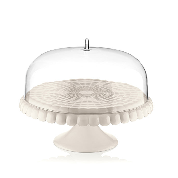Guzzini white/clear Tiffany Cake stand with dome 1Pc - The Cuisinet