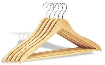 Dress Hanger with Wood Bar (Set of 5) - The Cuisinet