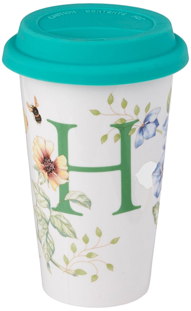 Lenox Butterfly Meadow Thermal Travel Mug "H" 1pc - The Cuisinet