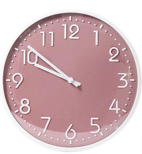 KG Dane Pink/White Wall Clock 13" 1pc - The Cuisinet