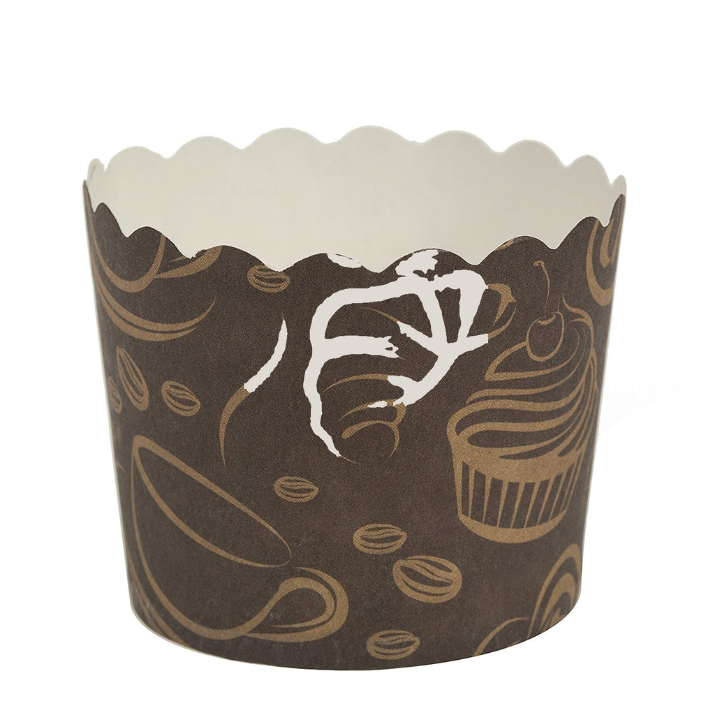 Blue Sky 16 Count Scalloped Cupcake Baking Cups, Large, Coffee - The Cuisinet