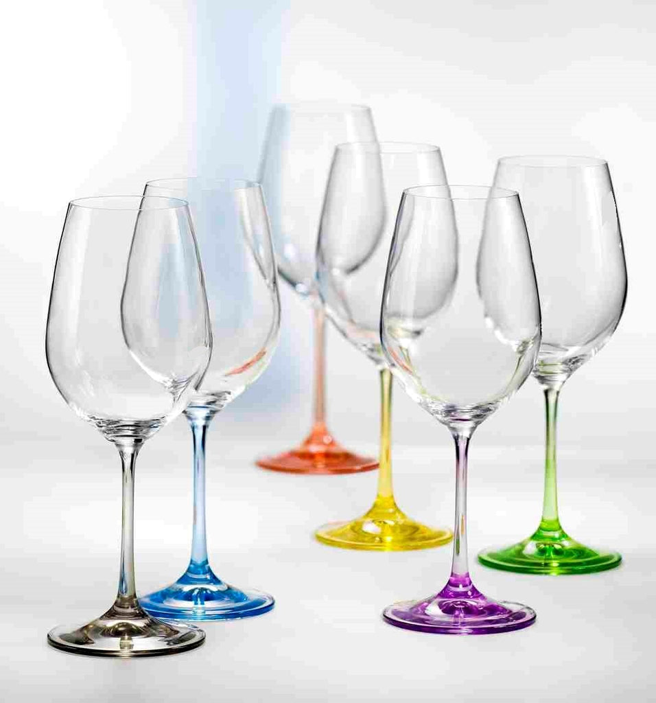 Rainbow Wine Glasses 350ml 6pc - The Cuisinet
