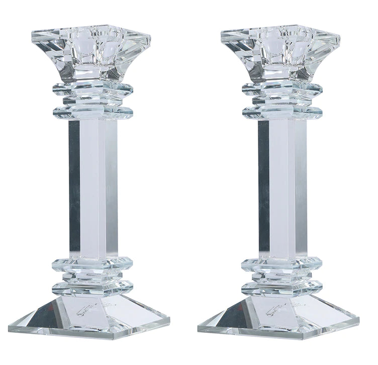 Bt Shalom Crystal Taper Candleholder 2pc - The Cuisinet