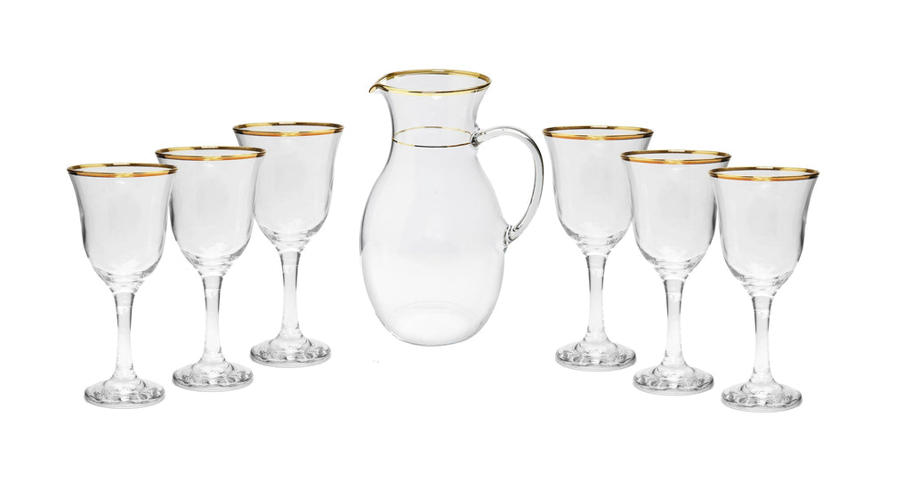 Classic Touch Gold Design Drinkware Set 7pc - The Cuisinet