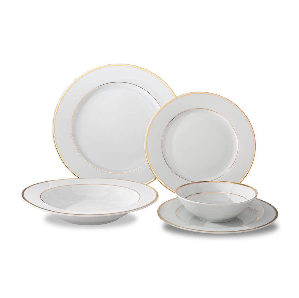 Vikko Luxe White/Gold Louise Dinnerware Set 20pc - The Cuisinet