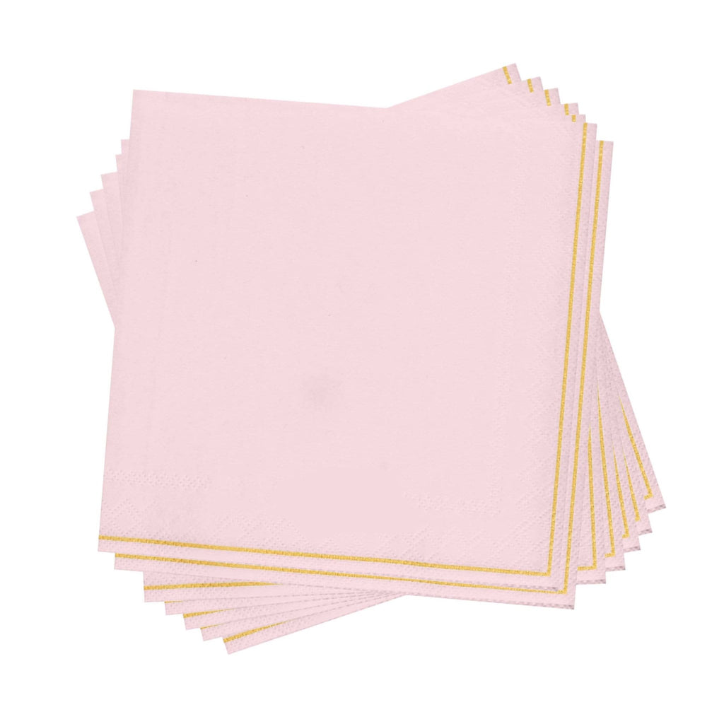 Luxe Party Blush/Gold Lunch paper Napkins 6.5" 20pc - The Cuisinet