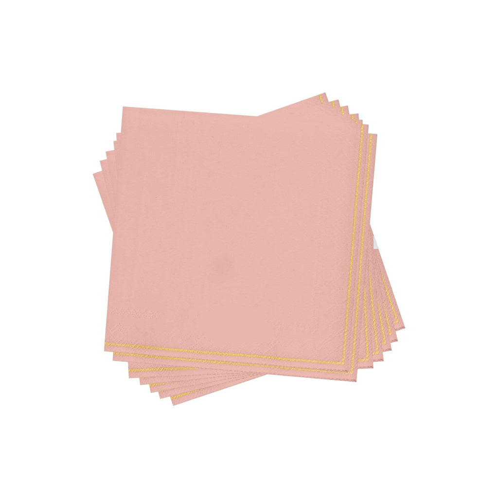 Luxe Party Coral/Gold Cocktail Paper Napkins 5" 20pc - The Cuisinet