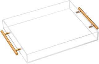 Vikko Acrylic/Gold Serving Tray 12"x16" 2"H 1pc - The Cuisinet