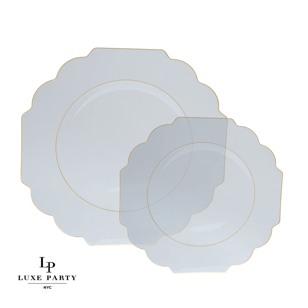 Luxe Party Clear/Gold Salad Plates 8" 10pc - The Cuisinet
