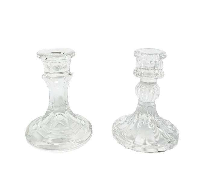 Glass Taper Candle Holder 3" 1pc