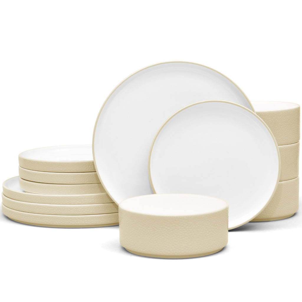 Noritake Ivory ColorTex Dinnerware Set 12-Pc Service for 4