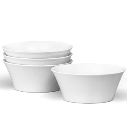 Noritake White Conifere Dinnerware Set Cereal Bowl 6" 4pc