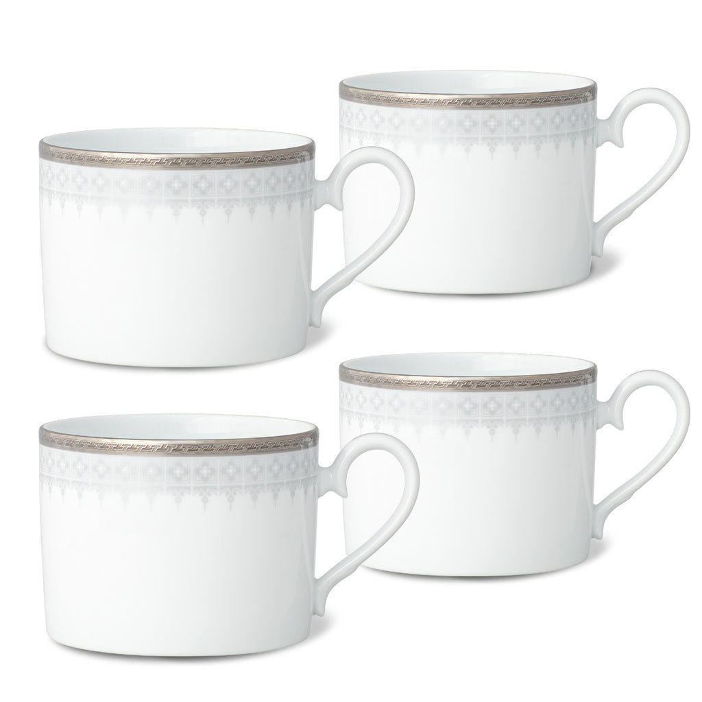 Noritake Silver Colonnade Dinnerware Set Cup 8oz 4pc
