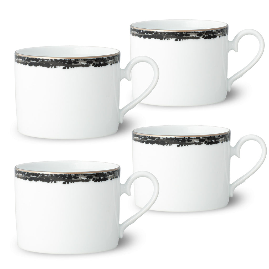 Noritake Black Rill Dinnerware Set Cup 8oz 4pc