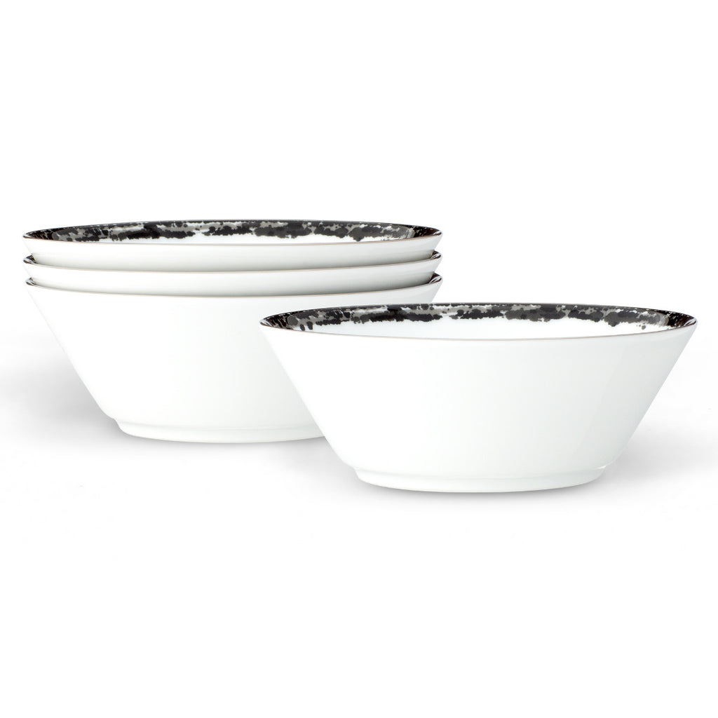 Noritake Black Rill Dinnerware Set Fruit Bowl 5" 4pc