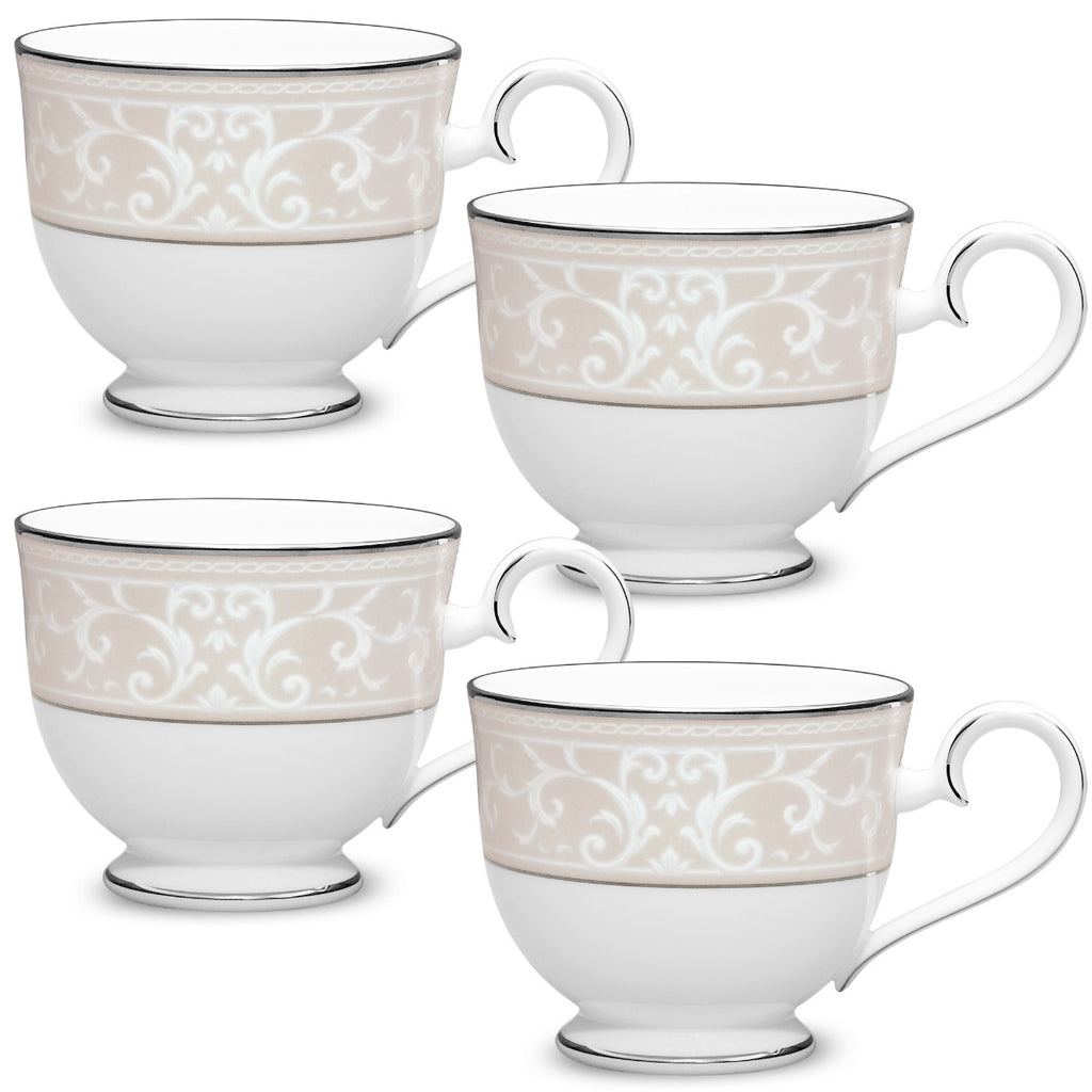 Noritake Silver Montvale Dinnerware Set Cup 7oz 4pc