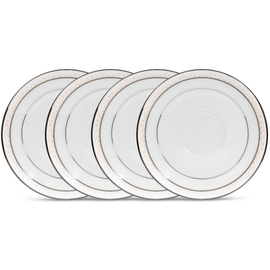 Noritake Silver Montvale Dinnerware Set Saucer 6" 4pc