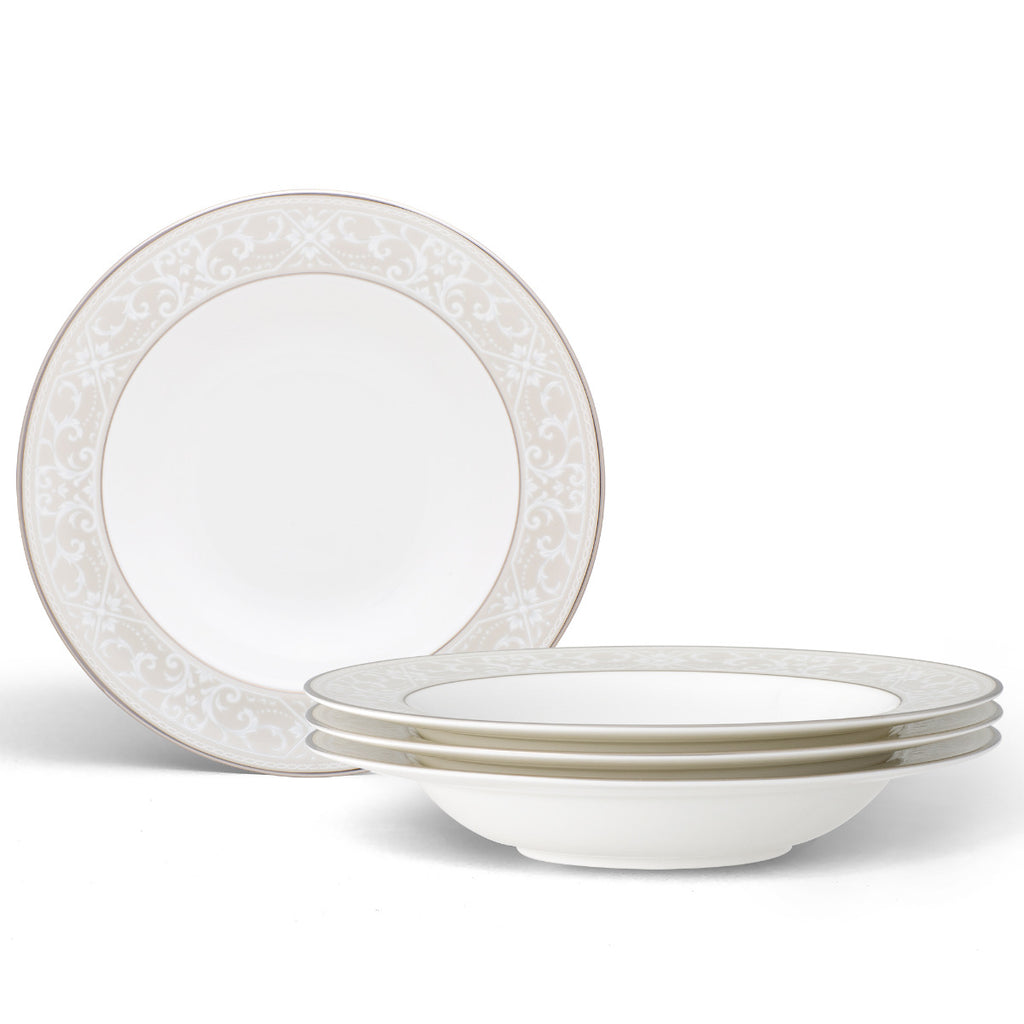 Noritake Silver Montvale Dinnerware Set Soup Bowl 4pc