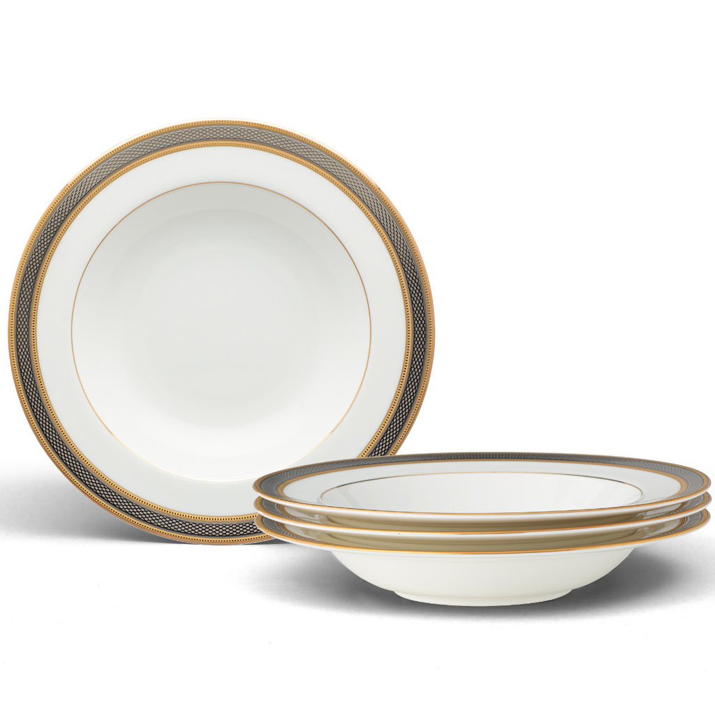 Noritake Gold Brilliance Dinnerware Set Soup Bowl 8" 4pc