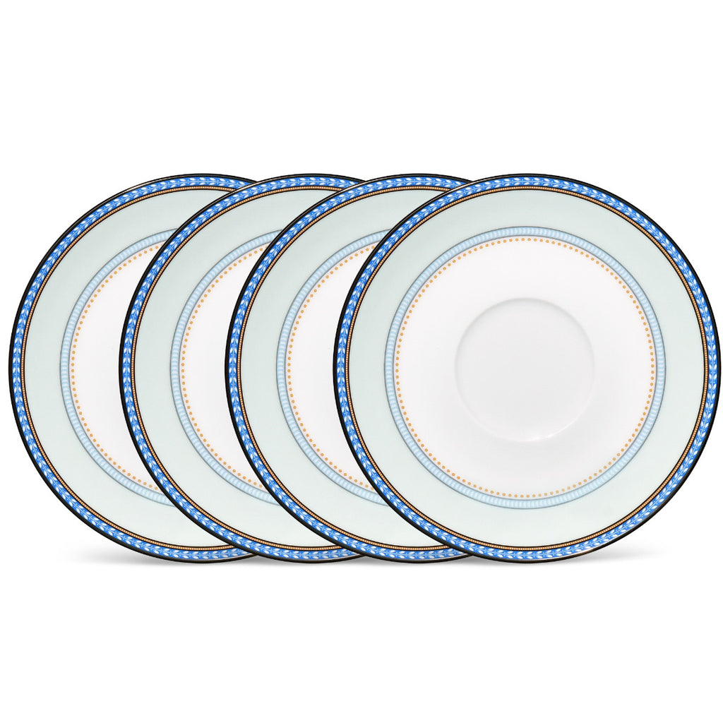 Noritake Blue Menorca Palace Dinnerware Set Saucer 6" 4pc