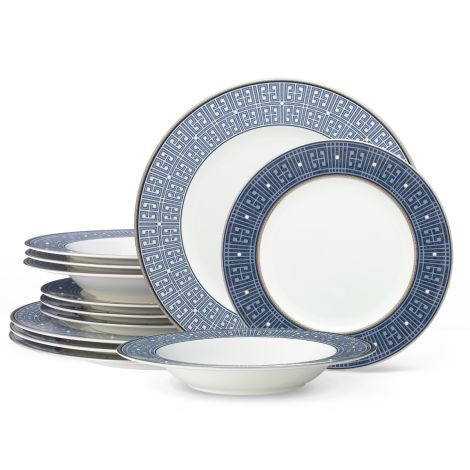 Noritake Blue Infinity Dinnerware Set 12-Pc Service for 4