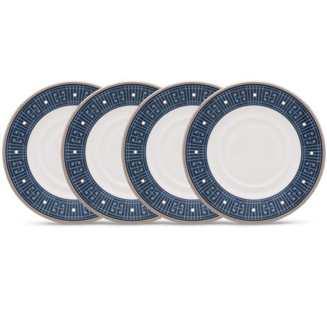 Noritake Blue Infinity Dinnerware Set Saucer 6" 4pc