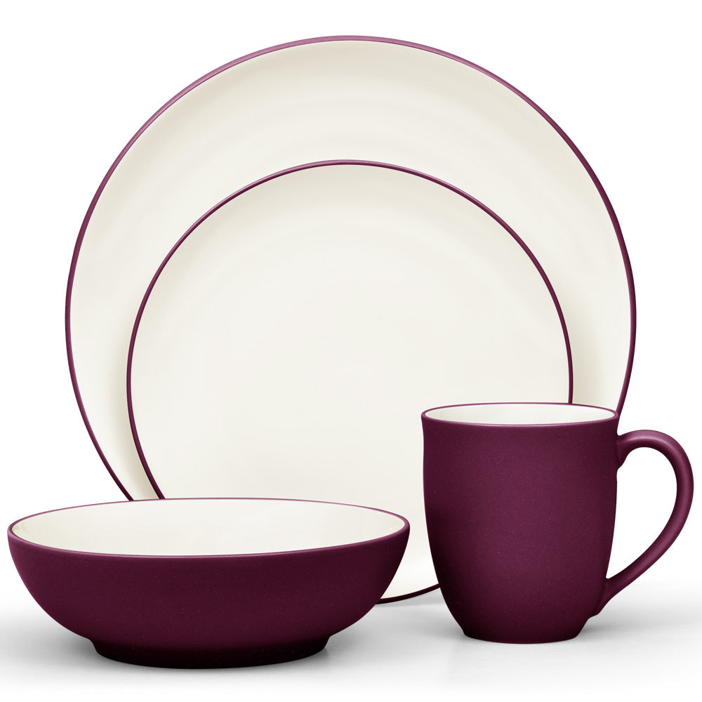 Colorwave Dinnerware Noritake Burgundy Colorwave Coupe Dinnerware Set – The Cuisinet