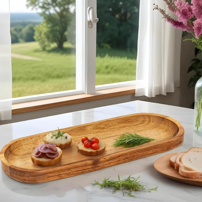L.Gourmet Acacia Wood Serving Tray 10" 1pc