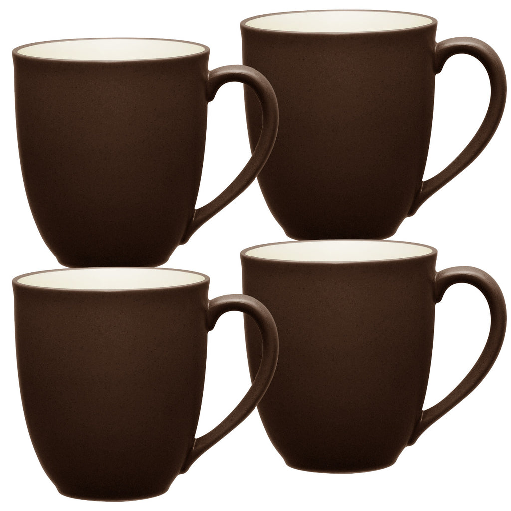 Noritake Chocolate Colorwave Coupe Dinnerware Set Mug 12oz 4pc