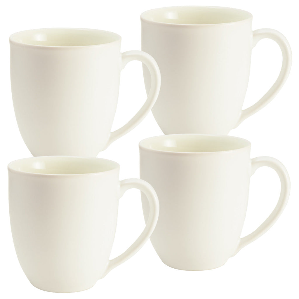 Noritake White Colorwave Rim Dinnerware Set Mug 12oz 4pc