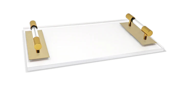 Vivience Acrylic Tray With Gold Handles 1pc - The Cuisinet