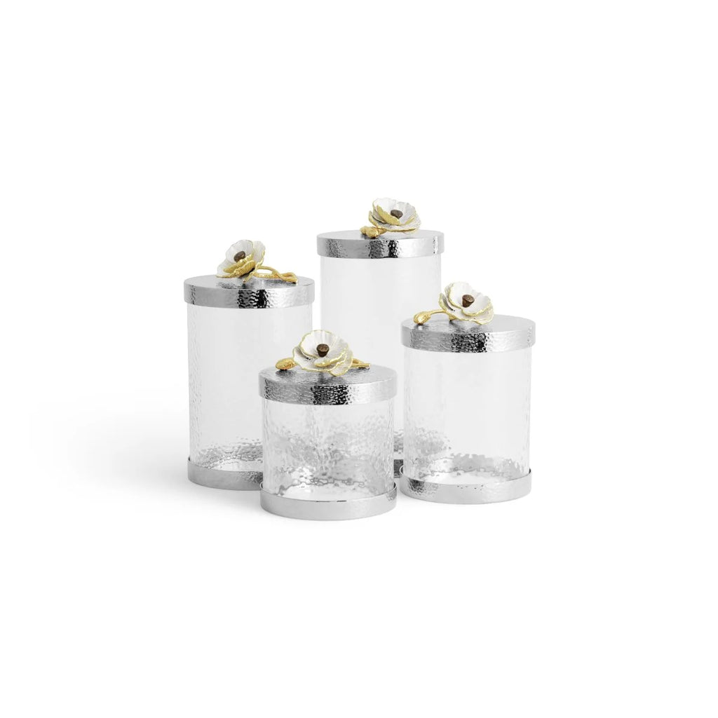 Michael Aram Silver Anemone Canister 6" 1pc