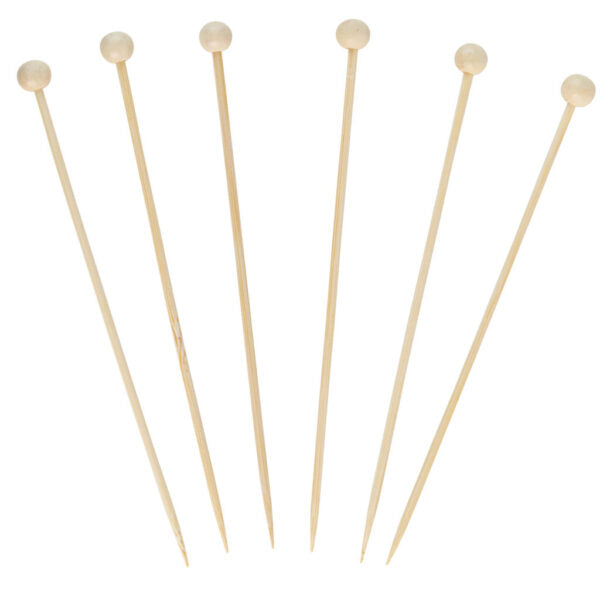 Bamboo Ball Picks 6 inches 100pc - The Cuisinet