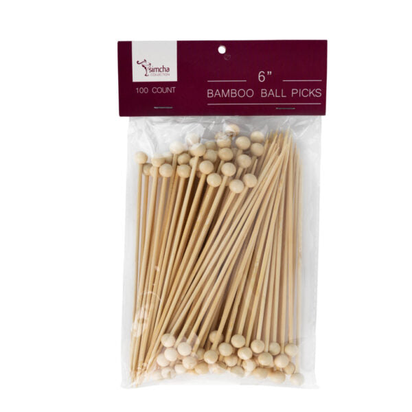 Bamboo Ball Picks 6 inches 100pc - The Cuisinet