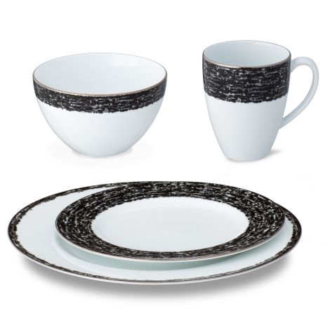 Noritake Black Rill Dinnerware Set