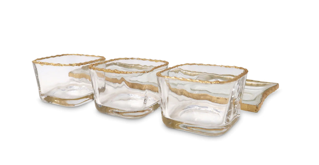Gold Bowl Relish Dish Set 4pc