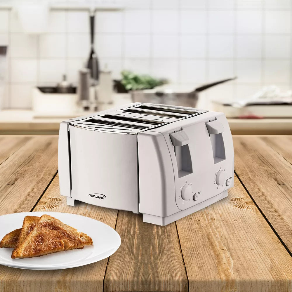 Brentwood White 4 Slice Cool Touch Toaster 1pc - The Cuisinet