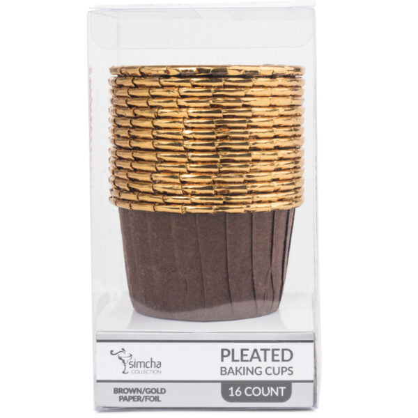 Brown Pleated Baking Cup Paper 16pc - The Cuisinet