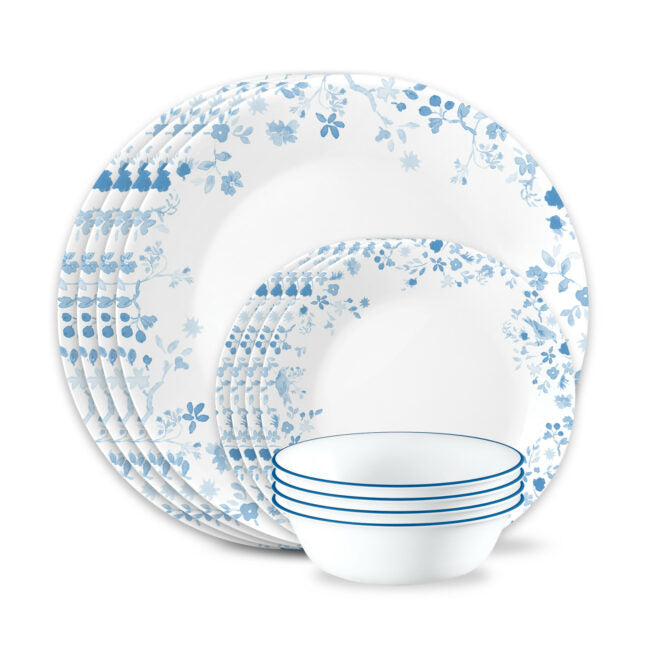 Corelle Blue Garden Song Dinnerware Set 12pc