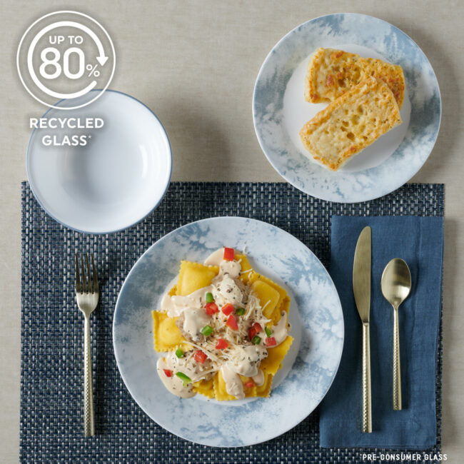 Corelle Grey Salt Wash Dinnerware Set 12pc