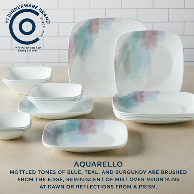 Corelle Blue Aquarello Dinnerware Set 16pc