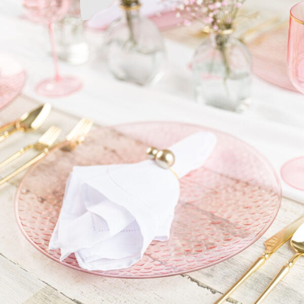 Organic Pink Hammered Chargers 13″ 4pc